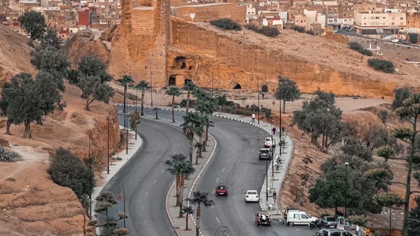 Remparts et médina de Meknès, vue aérienne